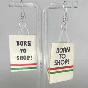 かわいいおもしろいショッピングバッグ 買い物のために生まれたイヤリング
