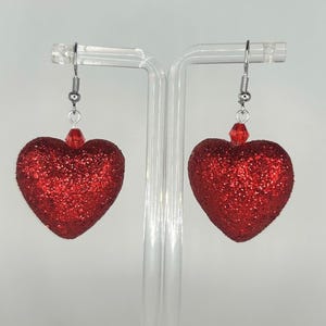 Cute Heart Valentines Day Inspired Earrings | Pink and Red