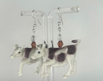 Fun Cute Animal Cow Earrings