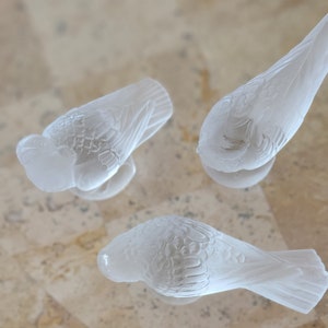 Vintage Lalique Birds. All three have a different stance