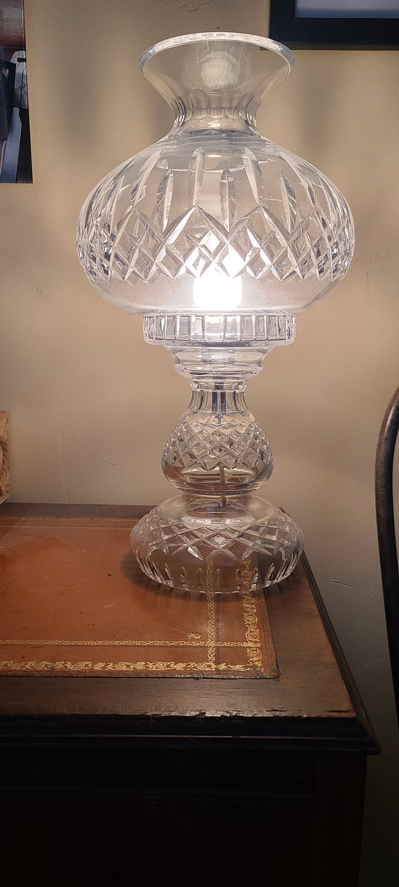 Waterford Hurricaine Lamp Two Piece Etsy