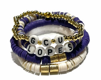 4 GCU Lopes Bracelets // 4 College Bracelets// Heishi College Bracelets // College Colors Bracelets