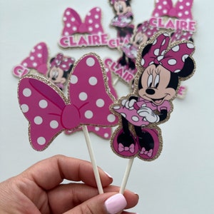 Minnie mouse cupcake toppers - Minnie birthday party - Minnie party decorations - Minnie - personalized cupcake toppers