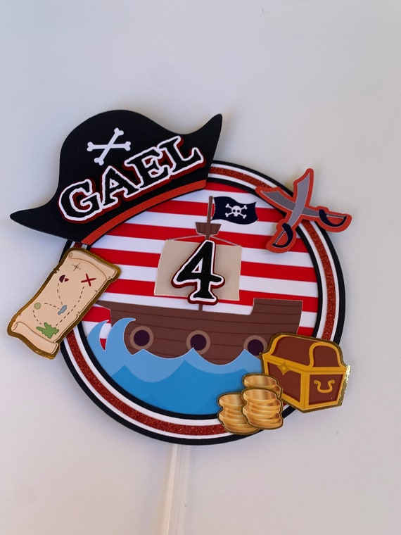 Pirate Cake Topper Personalized Pirate Birthday Pirate Birthday Theme Pirate  Party Theme Pirates Cake 