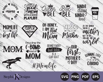 Mom Svg BUNDLE - Momlife Svg - Mom Quotes - Funny Mom - Mother's Day Gift Svg - Cut File For Cricut - Printable Mom Art - Instant Download