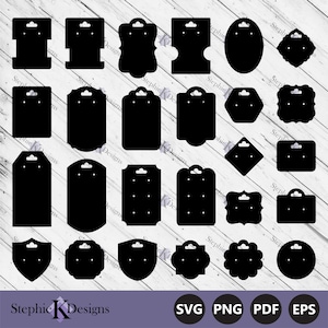 Earring Holder Templates - Earring Display Card Svg - Blank Earring Holder Svg - Earring Tag Svg - Cut File For Cricut - Instant Download