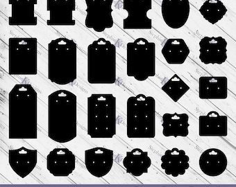 Earring Holder Templates - Earring Display Card Svg - Blank Earring Holder Svg - Earring Tag Svg - Cut File For Cricut - Instant Download