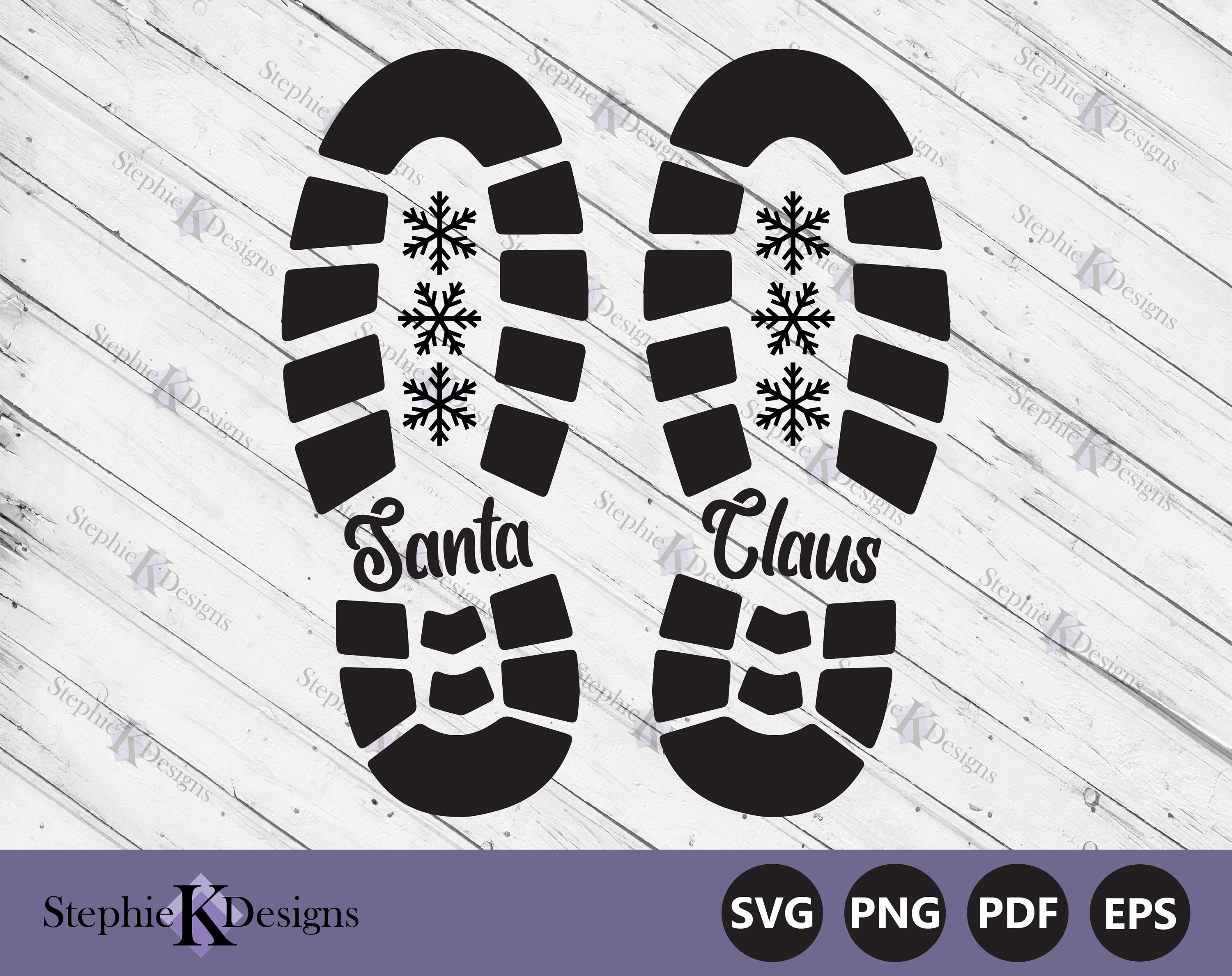 Santa Boot Print Stencil SVG  Christmas SVG – Wispy Willow Designs