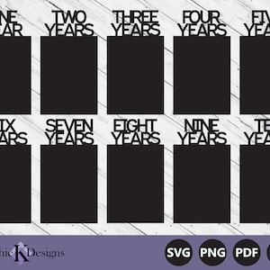 File digitali di visualizzazione fotografica annuale - Kid Birthday Banner svg - Anniversary Photo Display Svg - Cut File for Cricut - Instant Download