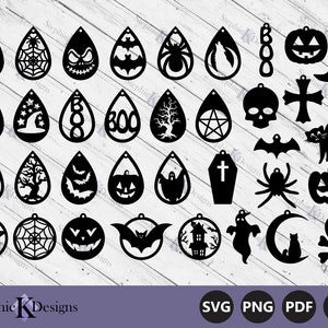 Halloween Earring Templates Svg - Faux Leather Earrings Svg - Halloween Jewelry Svg - Cut File For Cricut - Instant Download