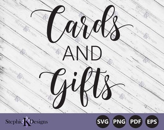 Cards And Gifts Svg - Wedding Display Svg - Rustic Wedding Sign Svg - Bride And Groom Svg - Cut File For Cricut - Instant Download