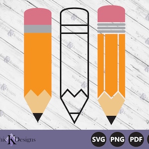 Pencil Svg - De volta às aulas Svg - Professor Pencil Svg - School Pencil Svg - Pencil Clipart - Cortar arquivo para Cricut - Download instantâneo