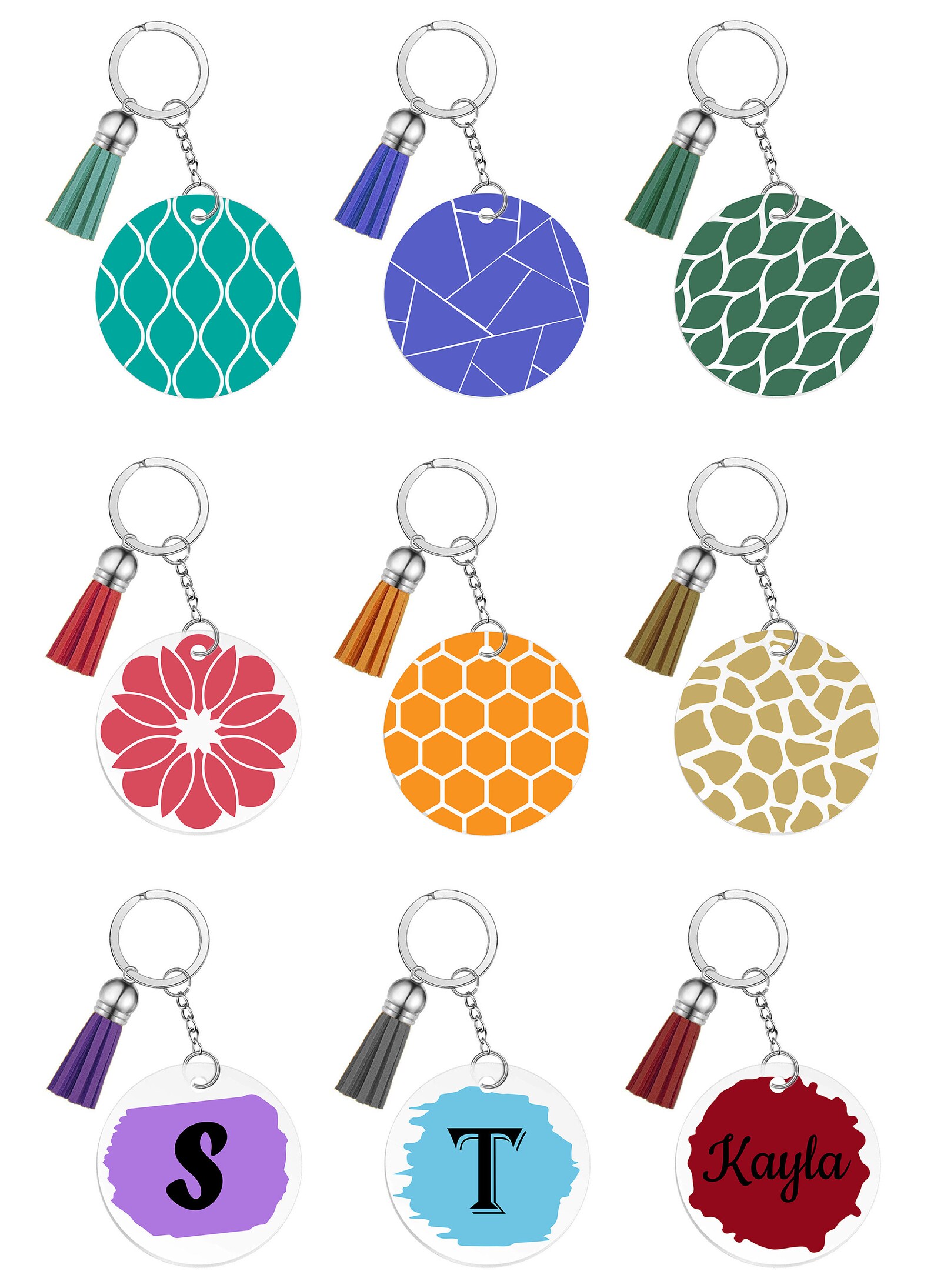 Circle Keychain Patterns SVG Round Geometric Keychain Etsy UK