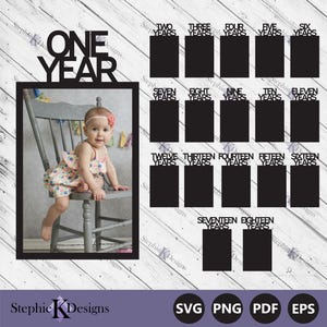 Roczne zdjęcie Svg - 18 lat wyświetlania zdjęć - Baner ze zdjęciami urodzinowymi - Milestone Photo Svg - Baner ze zdjęciami ślubnymi - Wytnij plik - Natychmiastowe pobranie