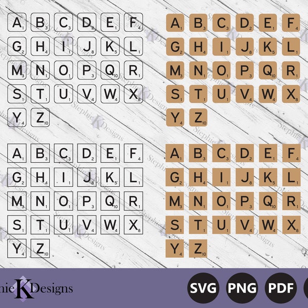 Scrabble Tiles Svg - Alphabet Letter Tiles - Printable Scrabble Tiles - Scrabble Tile Clipart - Scrabble Letters - Instant Download