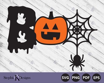 Boo Svg - Halloween Svg - Dynia Svg - Pajęcza sieć Svg - Jesień Svg - Koszulka na Halloween Svg - Plik do cięcia dla Cricut - Natychmiastowe pobranie