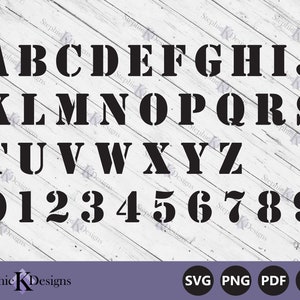 Plantilla de letras del alfabeto en formato SVG - Plantilla de letras del ejército en formato SVG - Plantilla prediseñada en formato SVG - Archivo recortable para Cricut - Plantillas imprimibles - Descarga instantánea