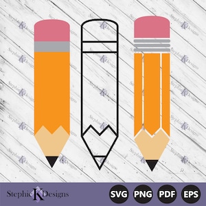 Pencil Svg - Back To School Svg - Teacher Pencil Svg - School Pencil Svg - Pencil Clipart - Cut File For Cricut - Instant Download