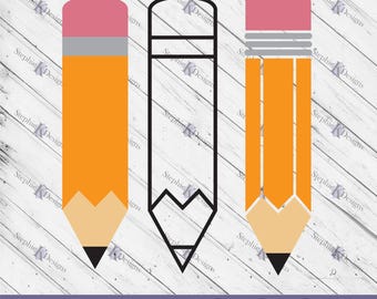 Pencil Svg - Back To School Svg - Teacher Pencil Svg - School Pencil Svg - Pencil Clipart - Cut File For Cricut - Instant Download