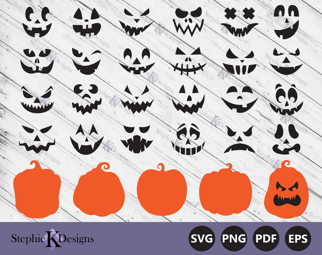 Pumpkin Faces Svg - Jack O Lantern Svg - Halloween Pumpkins Svg ...
