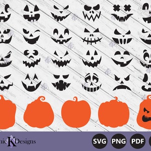 Pumpkin Faces Svg - Jack O Lantern Svg - Halloween Pumpkins Svg - Pumpkin Clipart - Fall Svg - Cut File For Cricut - Instant Download