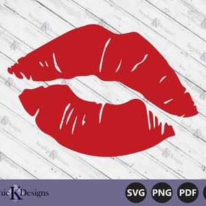 Lippen Svg - Kiss Svg - Lippen Clipart - Rote Lippen Svg - Valentinstag Svg - Love Svg - Kommerzielle Nutzung - Plotterdatei für Cricut - Sofort Download