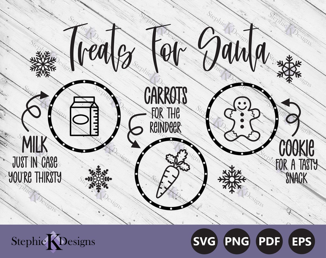 Treats for Santa Tray Svg Cookies for Santa Svg Christmas Santa Tray