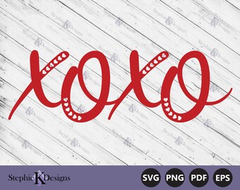 XOXO Herzen Svg - Hugs And Kisses Svg - Love Svg - Valentinstag Clipart - Plotterdatei für Cricut - Kommerzielle Nutzung - Sofort Download