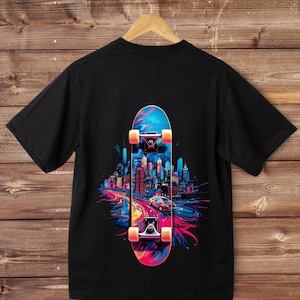 Skateboard t-shirt, Skater boy, Skater girl, Board, Skatepark, Hip Hop, Extreme sport, Streetware, Scooter, Vintage tee, Retro, Old school