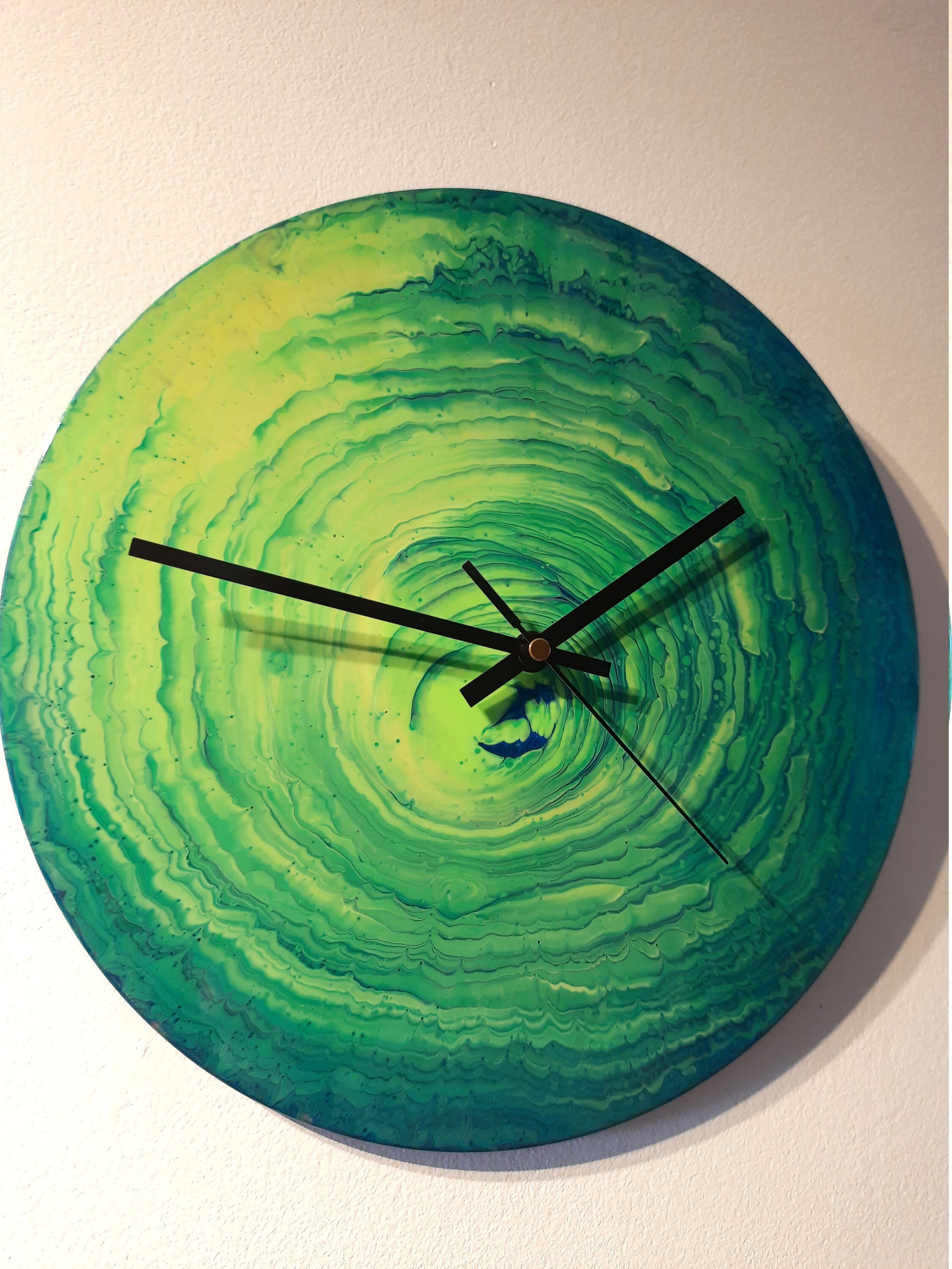 Green and Yellow Wall Clock Galaxy Wall Clock Wall Etsy