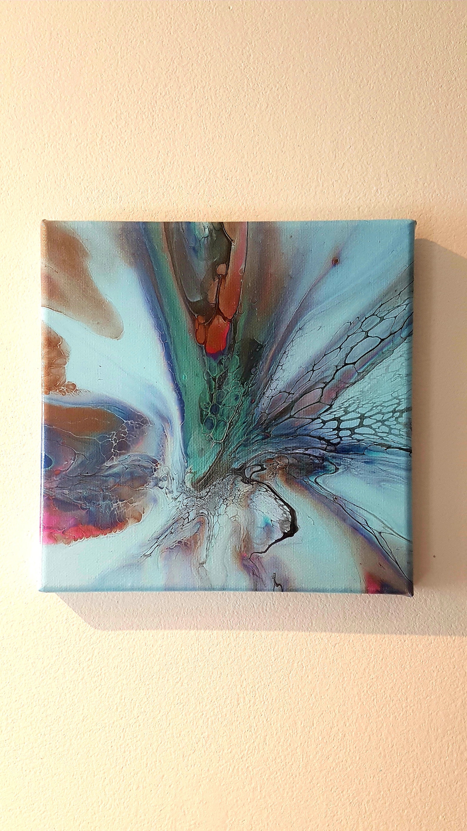 Blue and green painting Light blue painting Housewarming Etsy