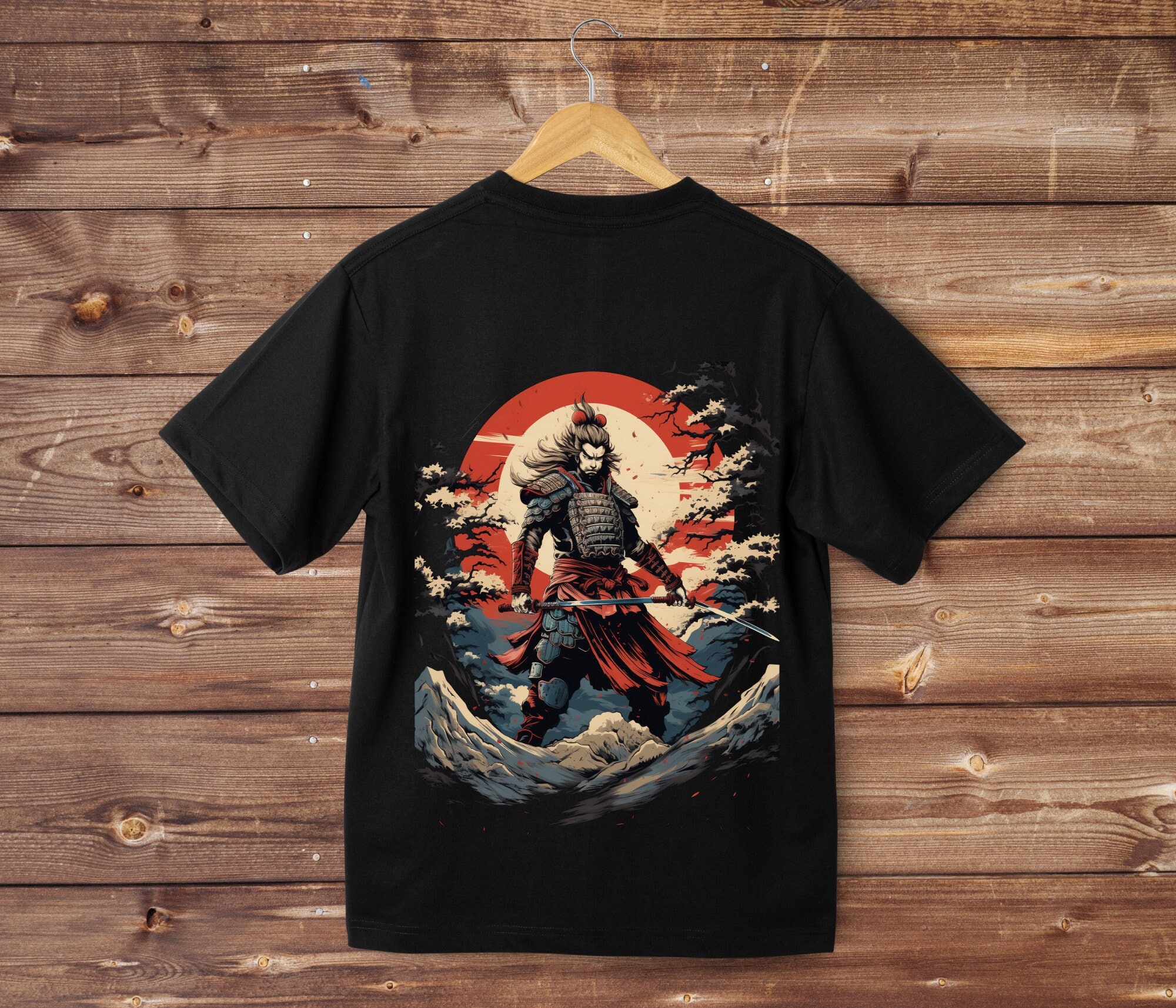 Samurai T-shirt, Japanese tee, Sword, Warrior, Ninja, Spartan Art, Akira, Kurosawa, Anime, Martial Arts, Gift for him, Father's day gift
