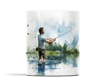 Tasse en porcelaine de pêche personnalisée, tasse en