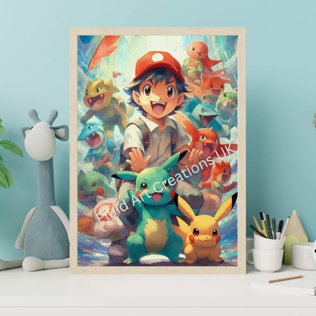 Pokemon Poster Digital Print Pokemon Wall Art Nursery Wall Etsy
