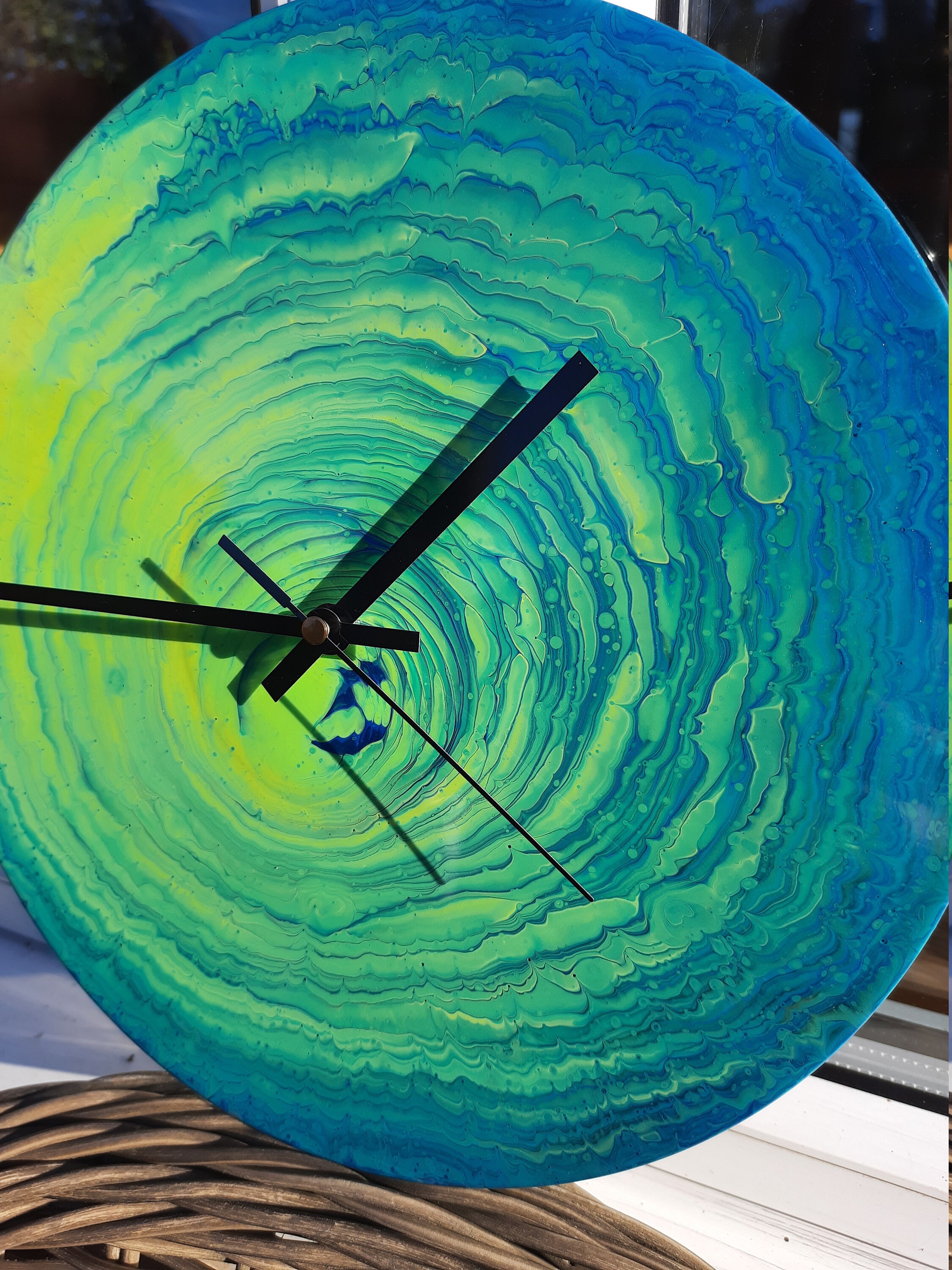 Green and Yellow Wall Clock Galaxy Wall Clock Wall Etsy