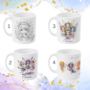 Personalised Fairy Mug, Fairy mug, Fairy gift, kids mug, princess mug, pixie, Barbie, Frozen, Angels, birthday mug, stockings filler