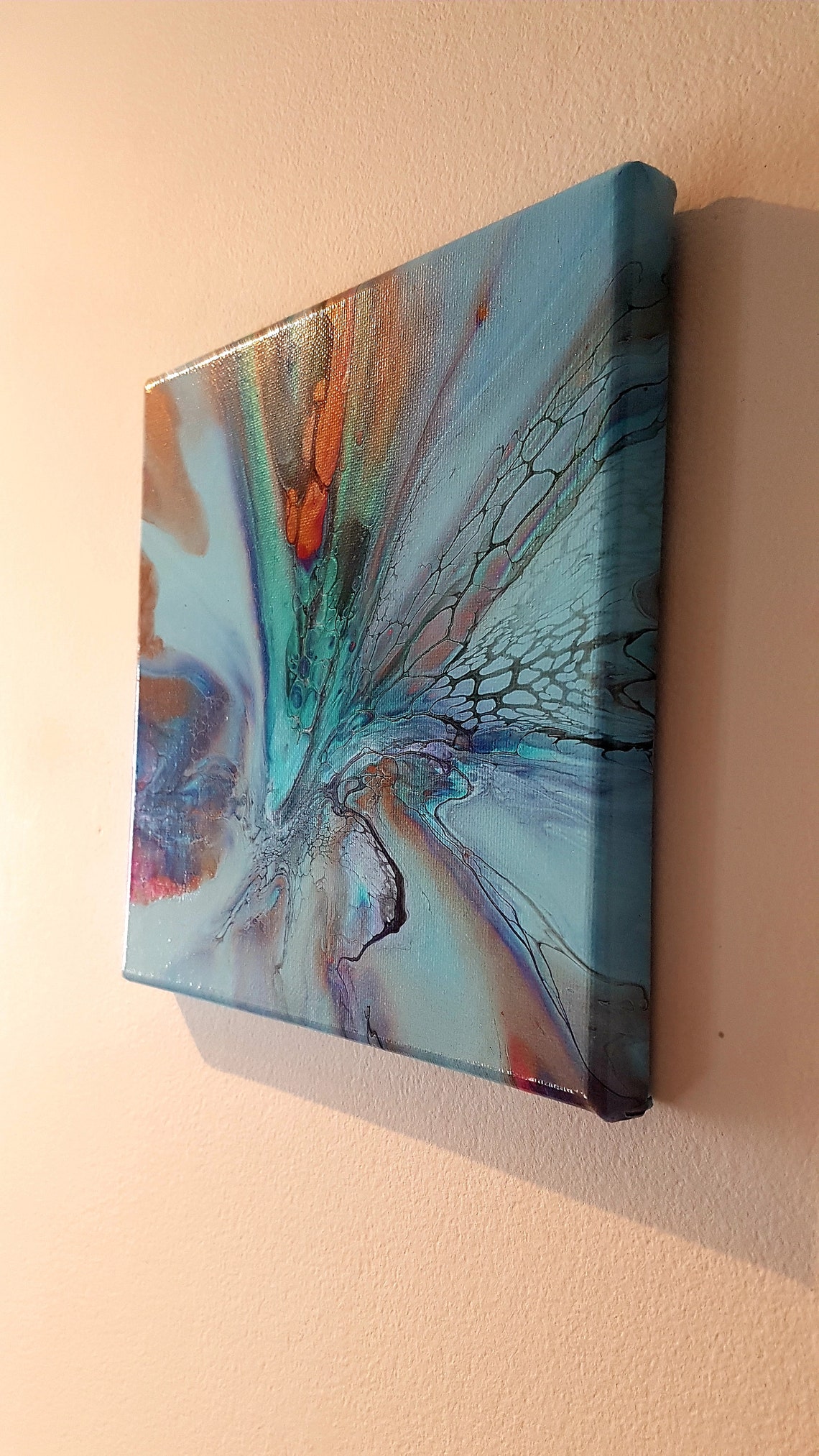 Blue and green painting Light blue painting Housewarming Etsy