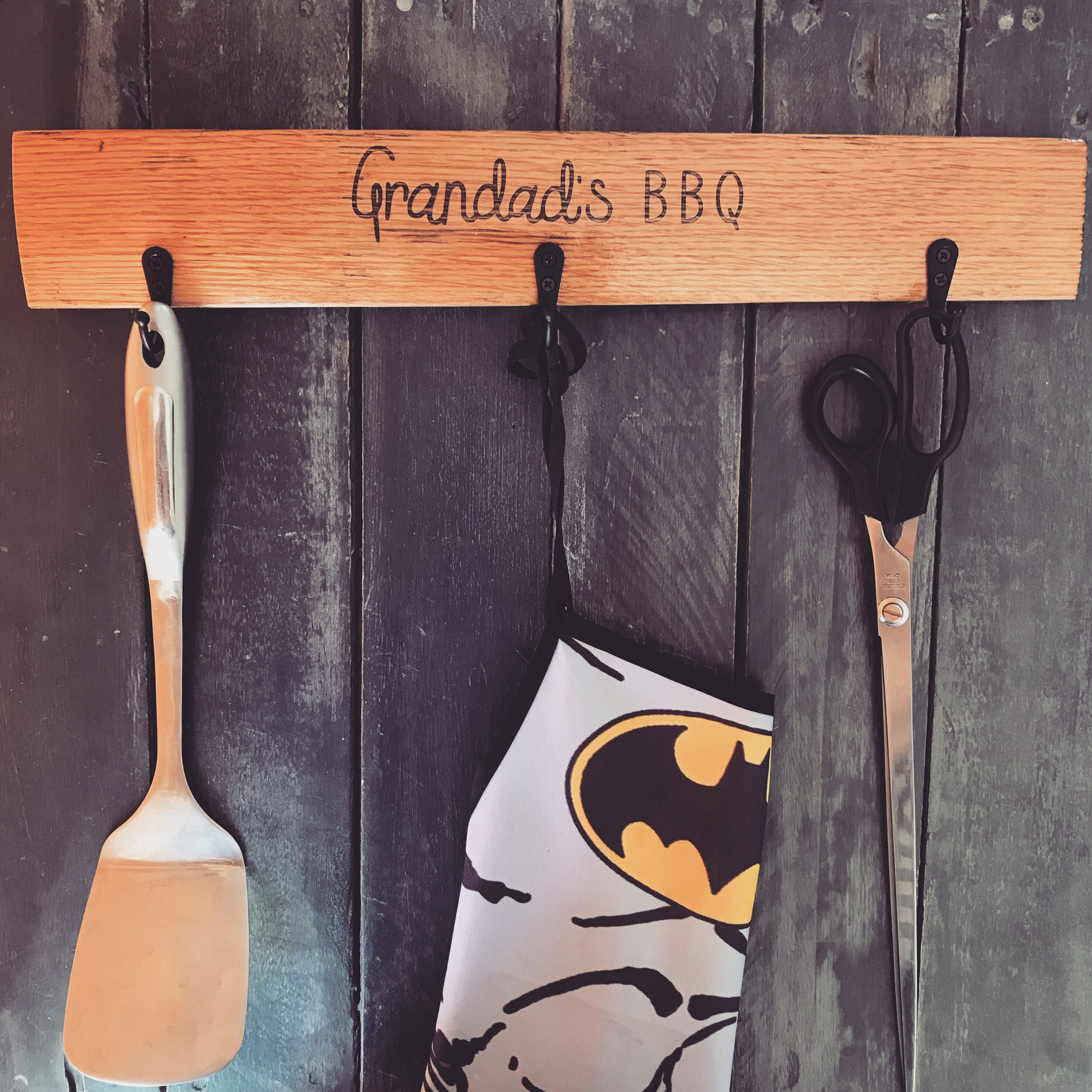 Whiskey barrel handmade laser engraved BBQ utensil holder Etsy