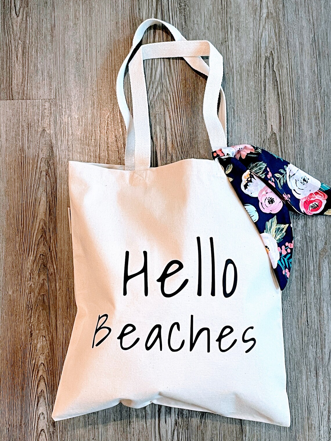 Hello Beaches Tote Bag Bow Gift Parties Beach Organic - Etsy