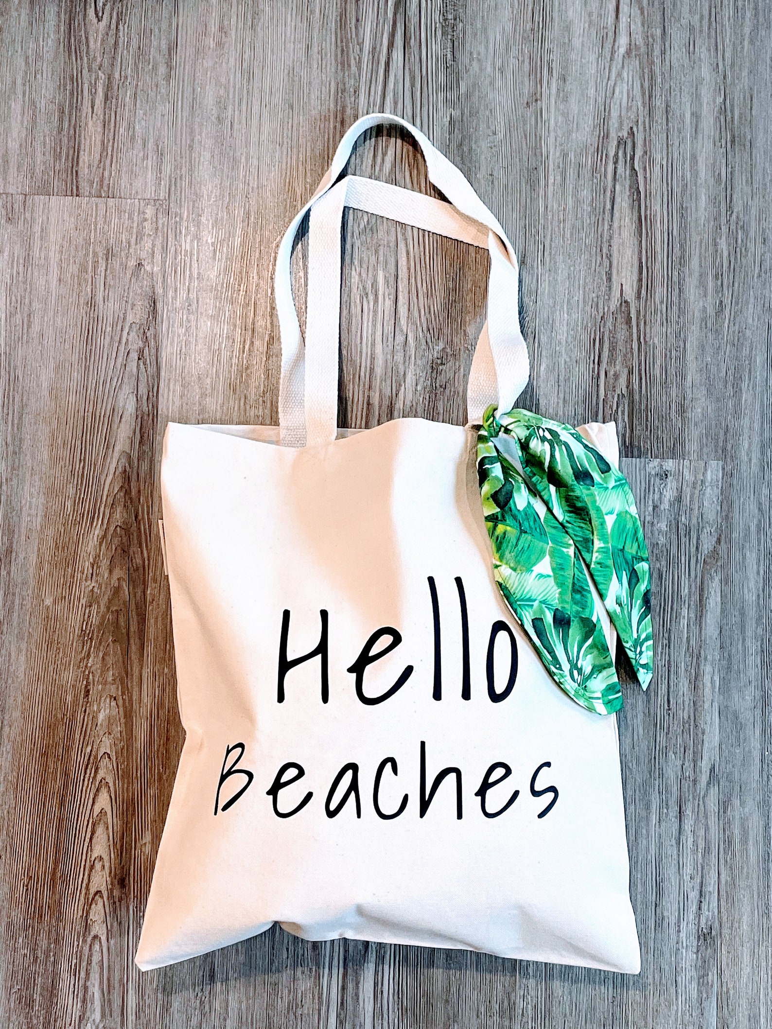 Hello Beaches Tote Bag Bow Gift Parties Beach Organic Etsy