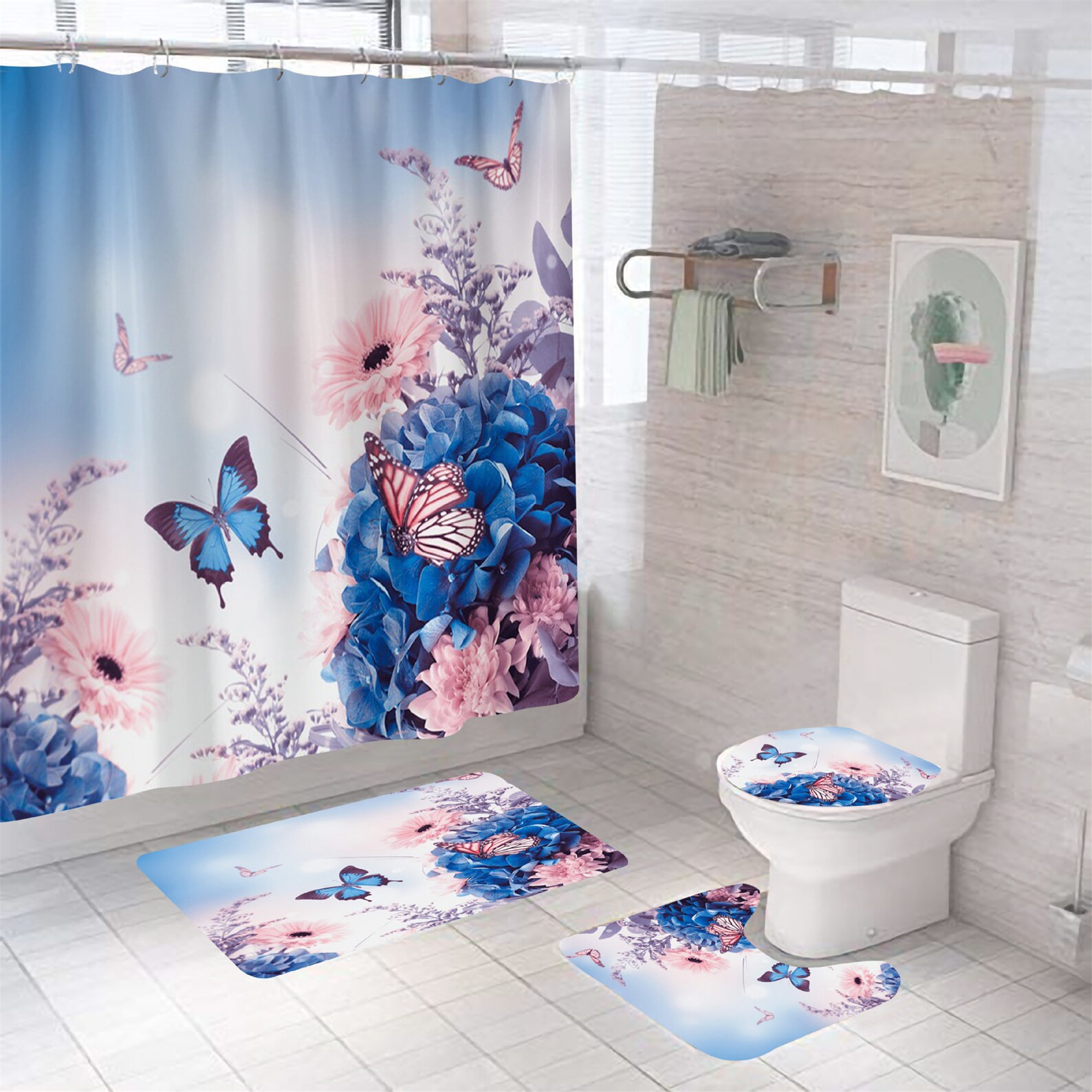 Butterfly Shower Curtain Butterflies Print Shower Curtains Etsy