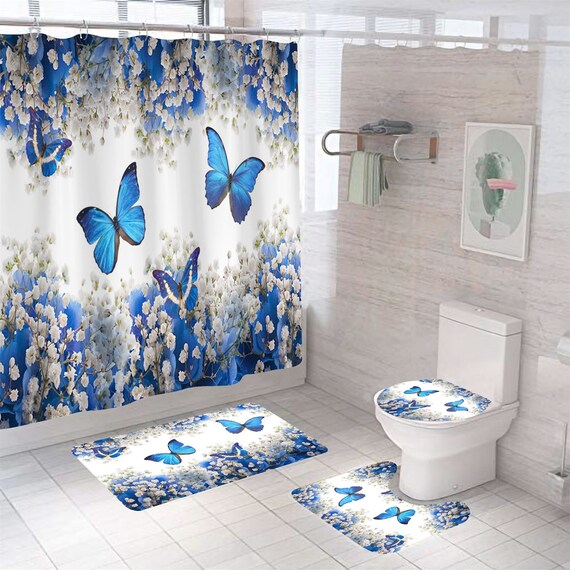 Butterfly Shower Curtain Butterflies Print Shower Curtains Etsy