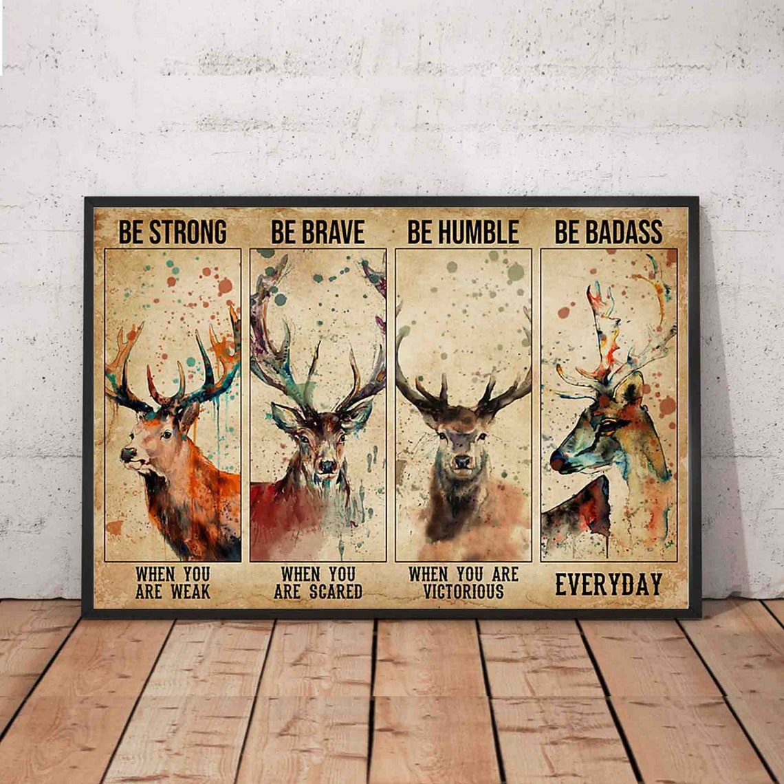 Deer Poster Deer Be Strong When You Are Weak Poster Be Etsy