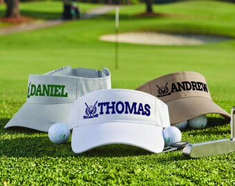 Personalized Golf Visor, Custom Name Golf Hat, Golf Club Logo Visor, Golf Lover Gift, Retirement Golf Gift