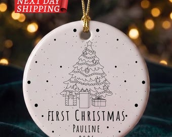 Personalized First Christmas Ornament 2026, Baby’s First Christmas Name Ornament, Newborn Holiday Keepsake, Baby Christmas Tree Decoration