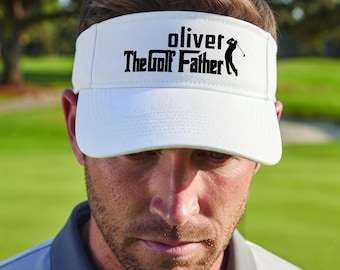 Personalized Name Golf Father Visor, Custom Golf Dad Gift, Golf Lover Gift, Golf Club Logo Visor, Golf Lover Grandpa Gift