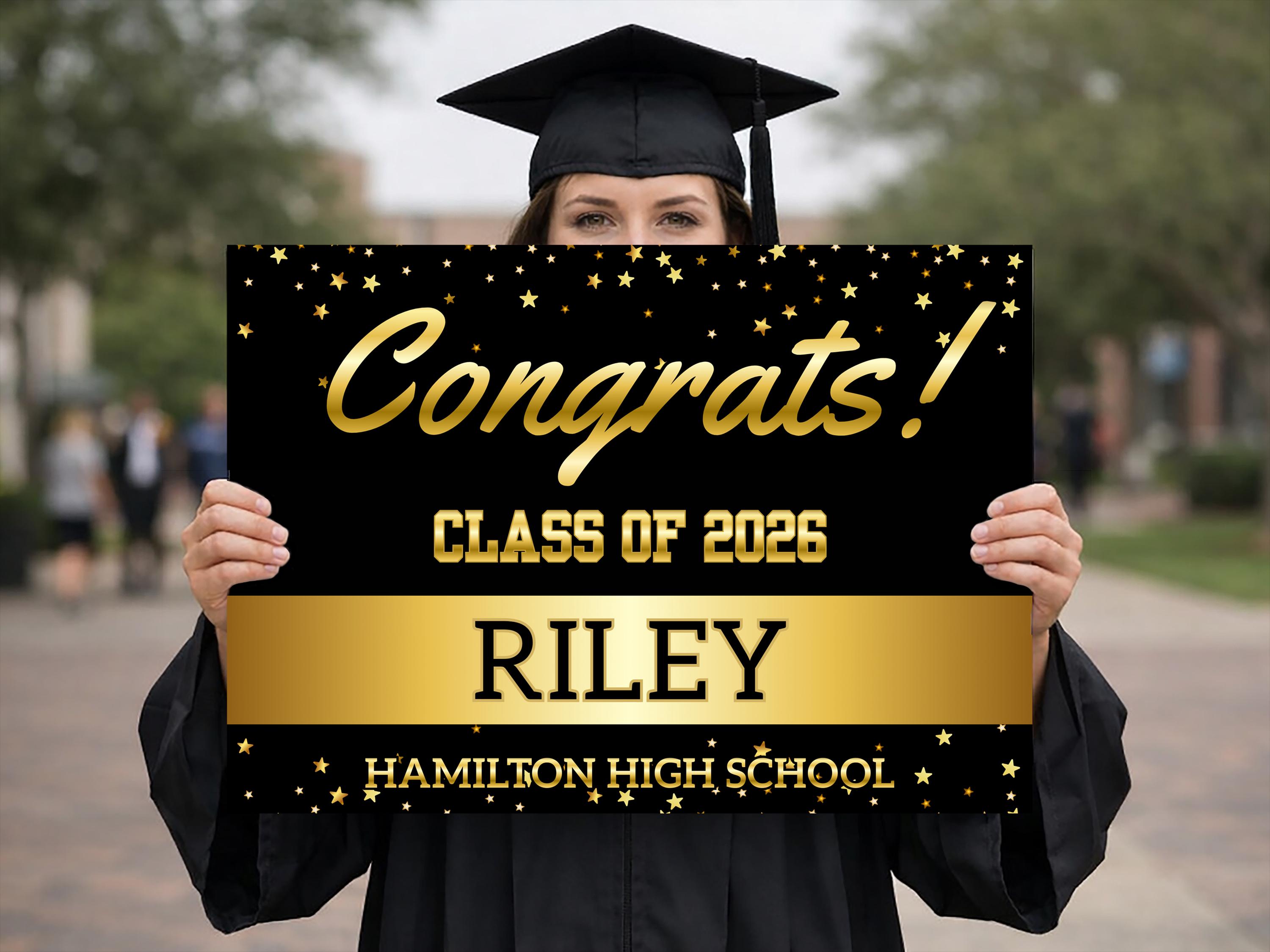 Custom Premium Graduation Yard Sign, Personalized Text Graduation Lawn ...