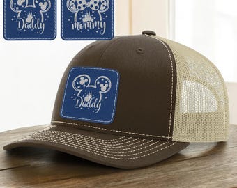 Personalized Disney Dad Hat, Custom Laser Engraved Disney Mom Hat, Family Disney Trip Gifts, Disney Lover Couple Gifts, Daddy Mommy Caps