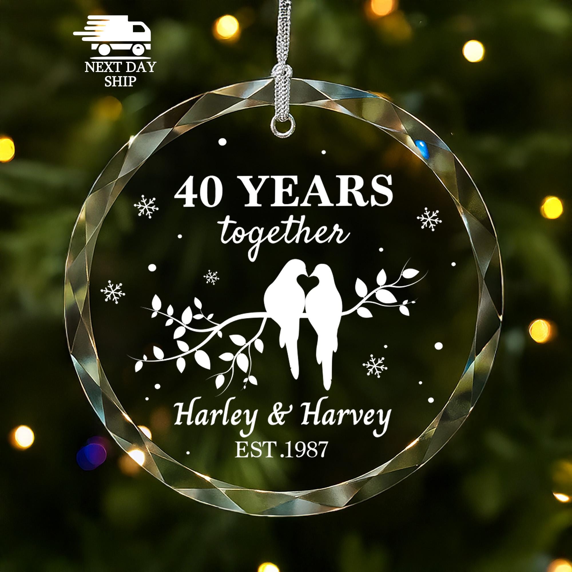Happy 40 Years Together Ornament, Custom Name Ornament With Special Day, Personalized Ornament For Wedding Anniversary, Gift For Couple