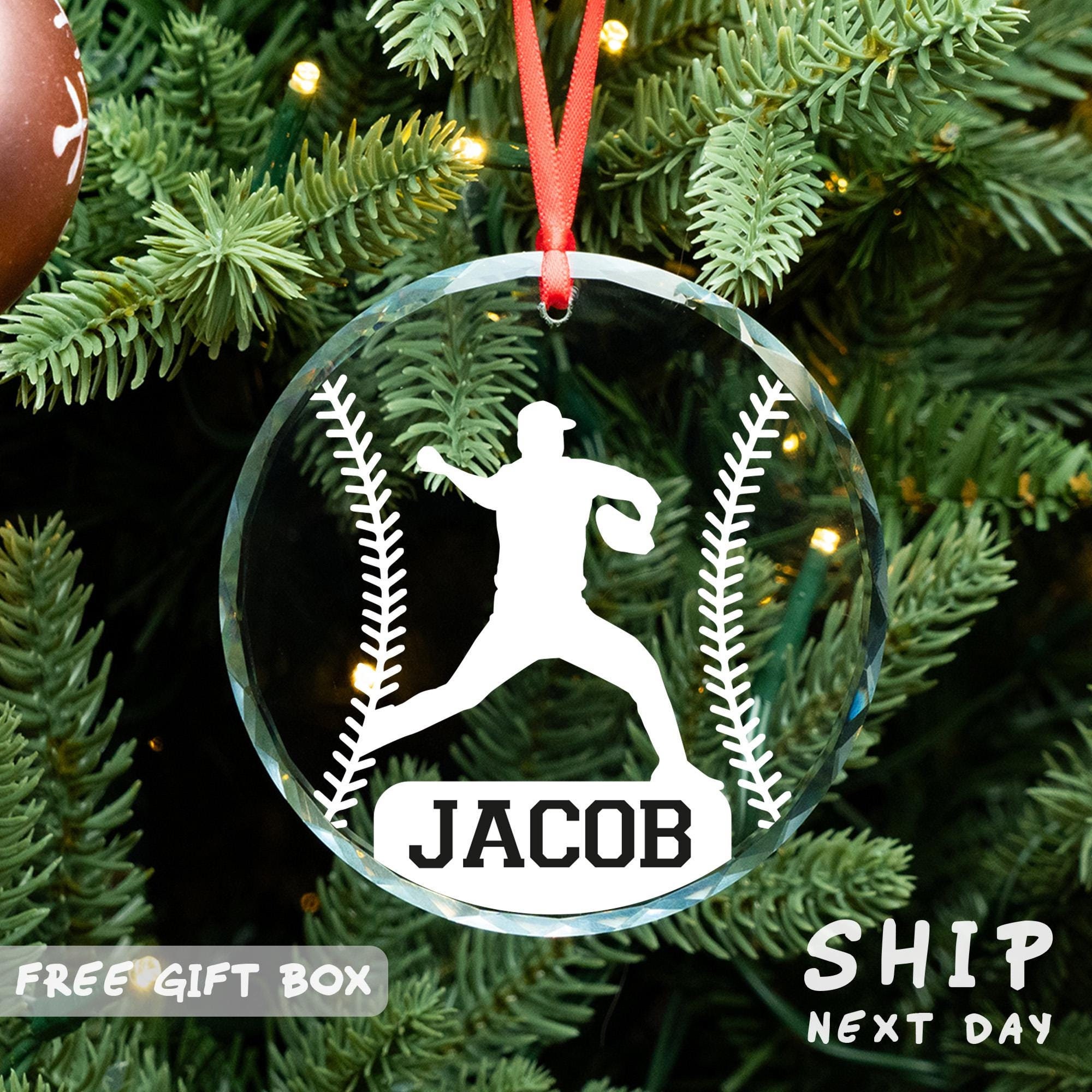 Personalized Name Baseball Player Ornament, Personalized Baseballer Ornament, Custom Name Christmas Gift, Gift For Baseball Fan, Xmas Decor